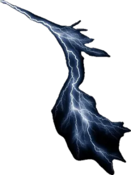 a black and white image of a lightning