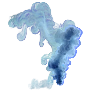 a cloud of blue smoke