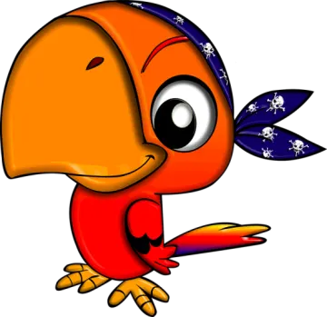 a cartoon bird with a banda on its head