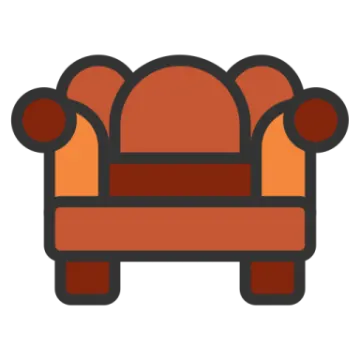 a brown and orange couch
