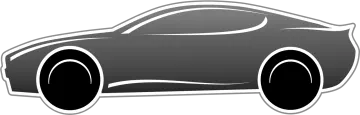 a black and white drawing of a car