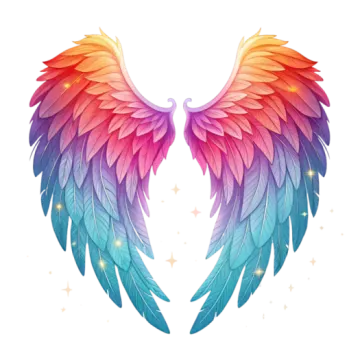 a pair of colorful wings