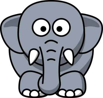 an elephant with a sad look on its face