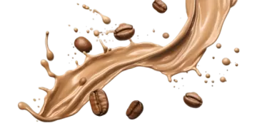 a splash of coffee on white background