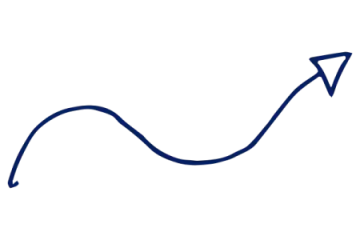 a line graph with an arrow pointing upward