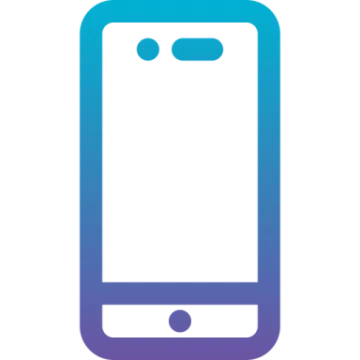 a phone icon with a blue and purple gradient