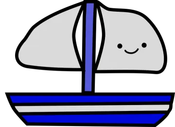 a boat with a smiling face