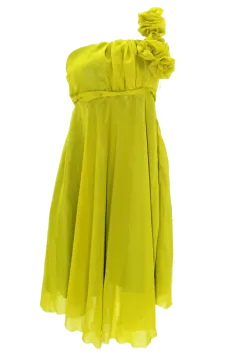 a yellow dress on a white background