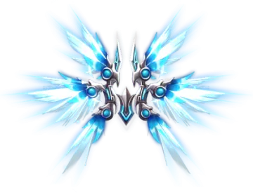 a pair of blue and white wings