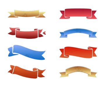a set of different colored ribbons
