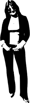 a black and white image of a man with his arms crossed