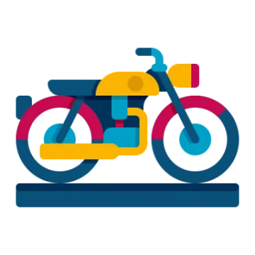 a motorcycle icon on a white background