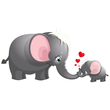 an elephant and her baby