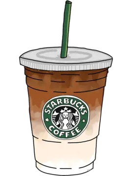 a starbucks cup with a straw in it