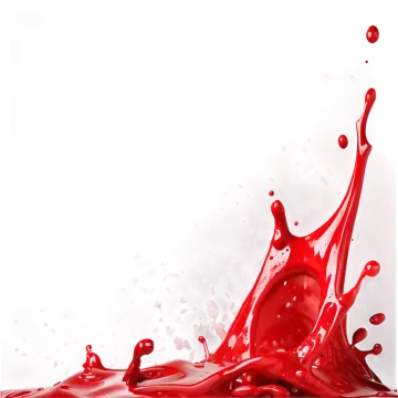a splash of red liquid on a white surface