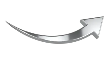 a silver arrow on a white background