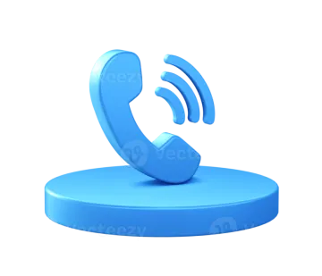 a blue phone on top of a white background