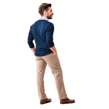 a man standing with his back to the camera