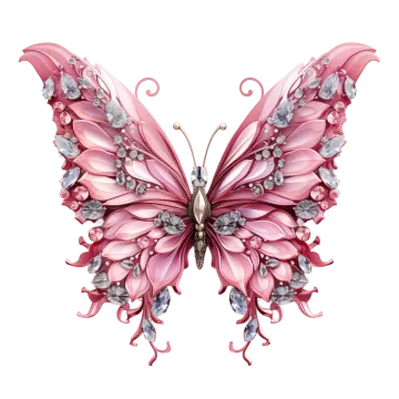 a pink butterfly on a white background