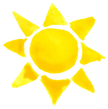watercolor drawing of a sun