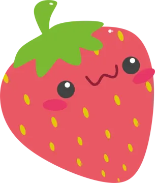 a strawberry with a green leaf on it