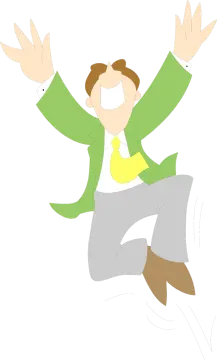 a man in a green suit is jumping