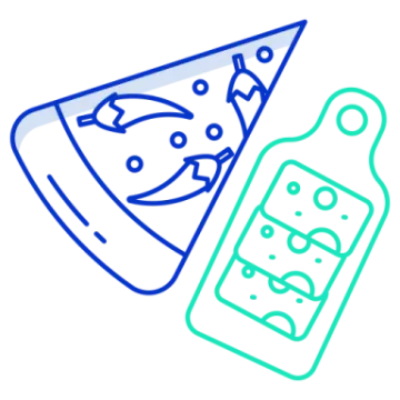 a bottle and a piece of cheese on a plate