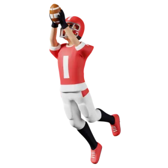 a man in a red and white uniform holding a football ball