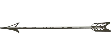 a black and white arrow on a white background