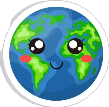 the earth with a smiley face on it