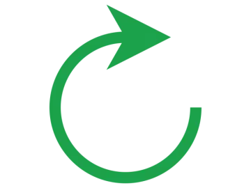 a green circle with an arrow in the middle