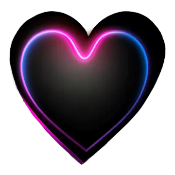 a black heart with neons on it