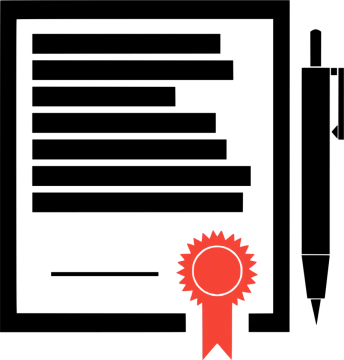 a pen and paper with a certificate on it