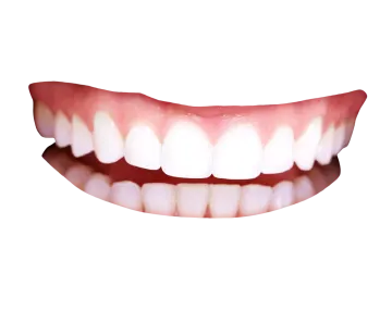 a close up of a smile with white teeth