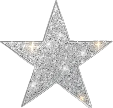silver glitter star decoration