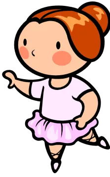 a little girl in a pink dress dancing