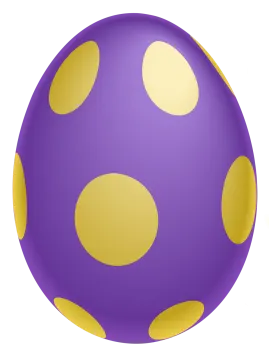 a purple ball with yellow spots
