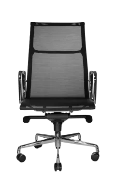 a black office chair on a white background