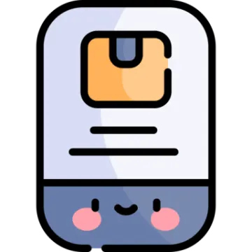 a phone with a face on it