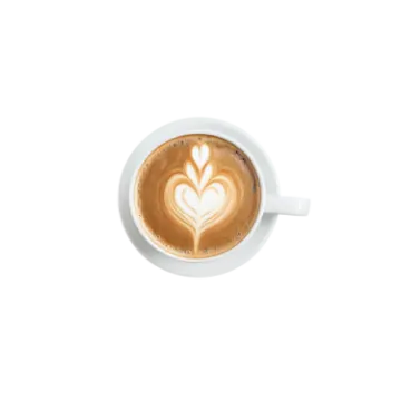 a cup of coffee with the shape of a heart