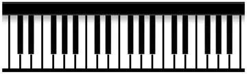 a black and white piano keyboard