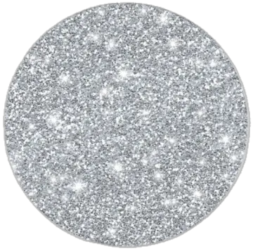 a silver glitter ball on white background