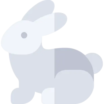 a white rabbit silhouetted on a light blue background