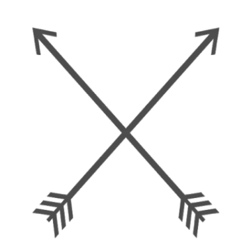 a black and white arrow icon