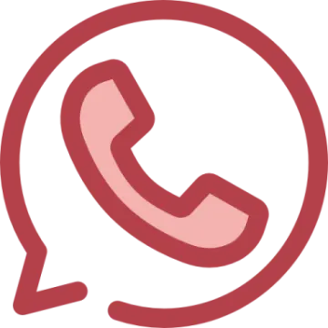 a red phone icon with a white background