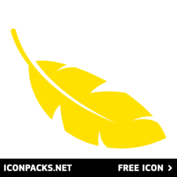 a yellow feather on a white background