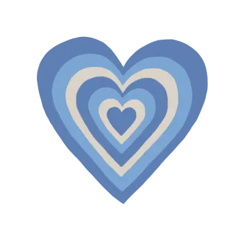 a blue heart with two smaller hearts inside