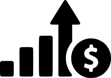 a black and white image of a dollar sign