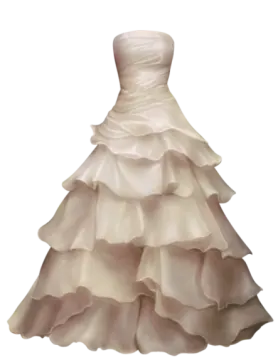 a wedding dress on a white background