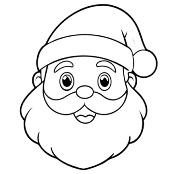a black and white drawing of santa claus